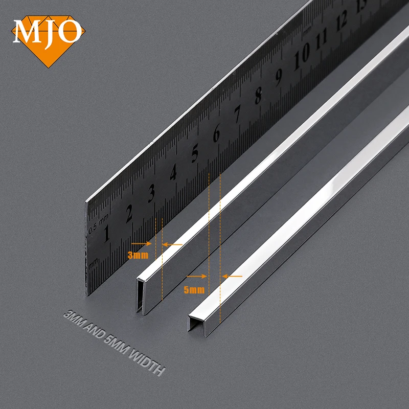 Foshan Factory MJO Decorative Profiles U Shape Stainless Steel Tile Trim For Wall Floor Furniture Decoration Metal Tile Trim