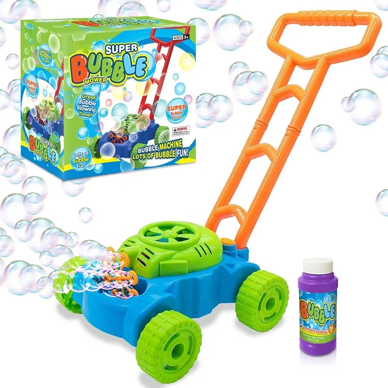 Amazon Hot Selling Electronic Bubble Blower Machine Toys Bubble Lawn Mower Toy for Kids