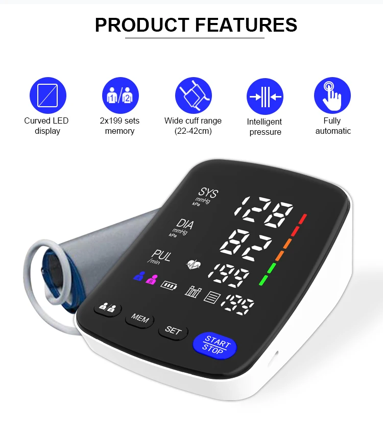 BP Machine Digital Ambulatory Blood Pressure Monitor Upper Arm Automatic Tensiometros Digital Smart Sphygmomanometer BP Machine