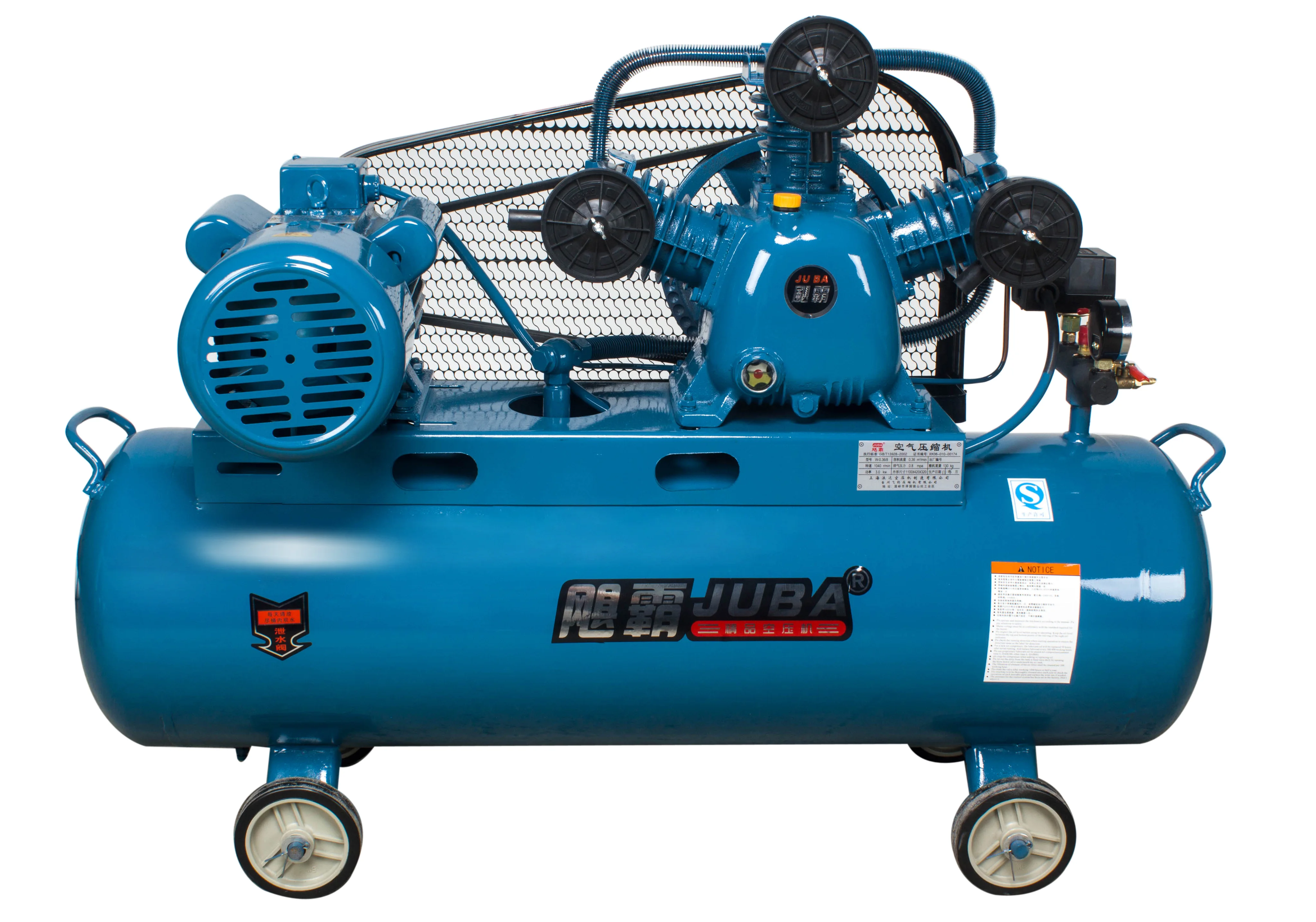 Ac power 85L 4HP belt driven high pressure industrial air compressor manufacture for sale