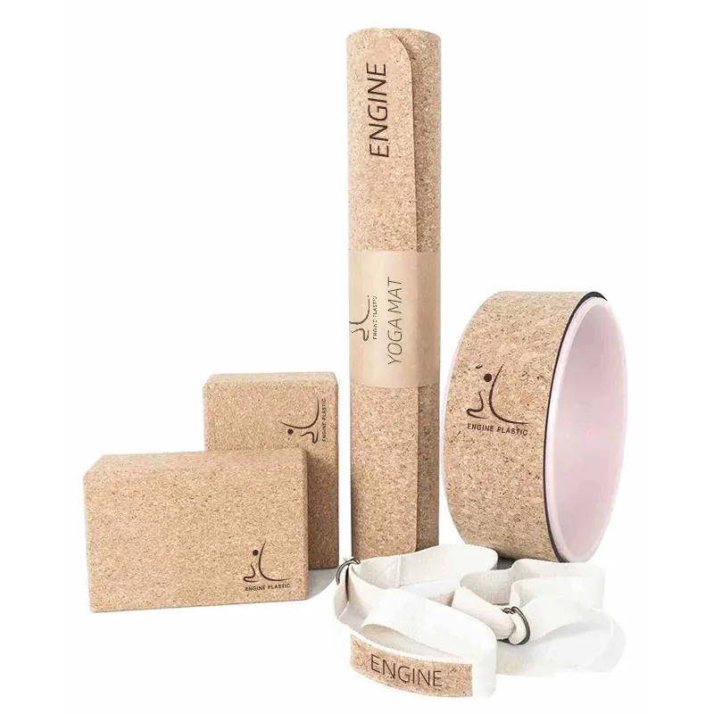 Custom logo print eco friendly yoga mat rubber combine cork yoga mat