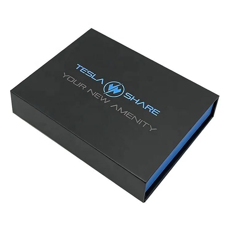 Business Card Box Packaging Custom Credit Card Holder Post Card Magnetic Gift Box Book Shaped with Foam EVA Insert for Books