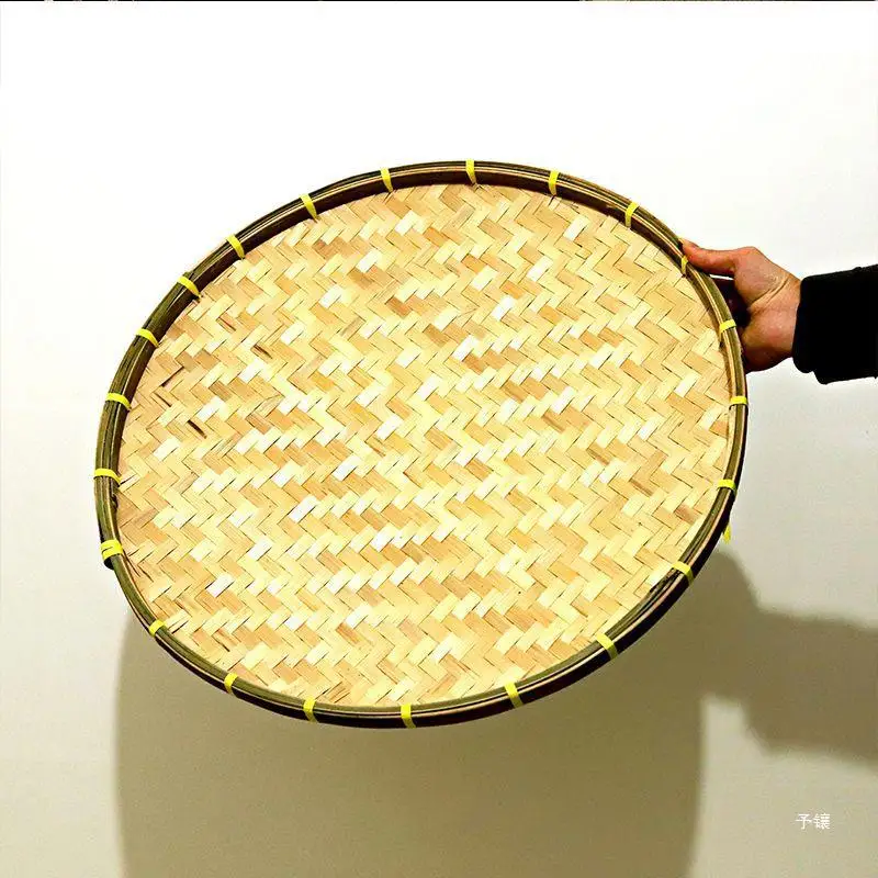 Bamboo Storage Basket Food Tray Drying Bamboo Household Container Bamboo Sieve Weave Fruit Basket