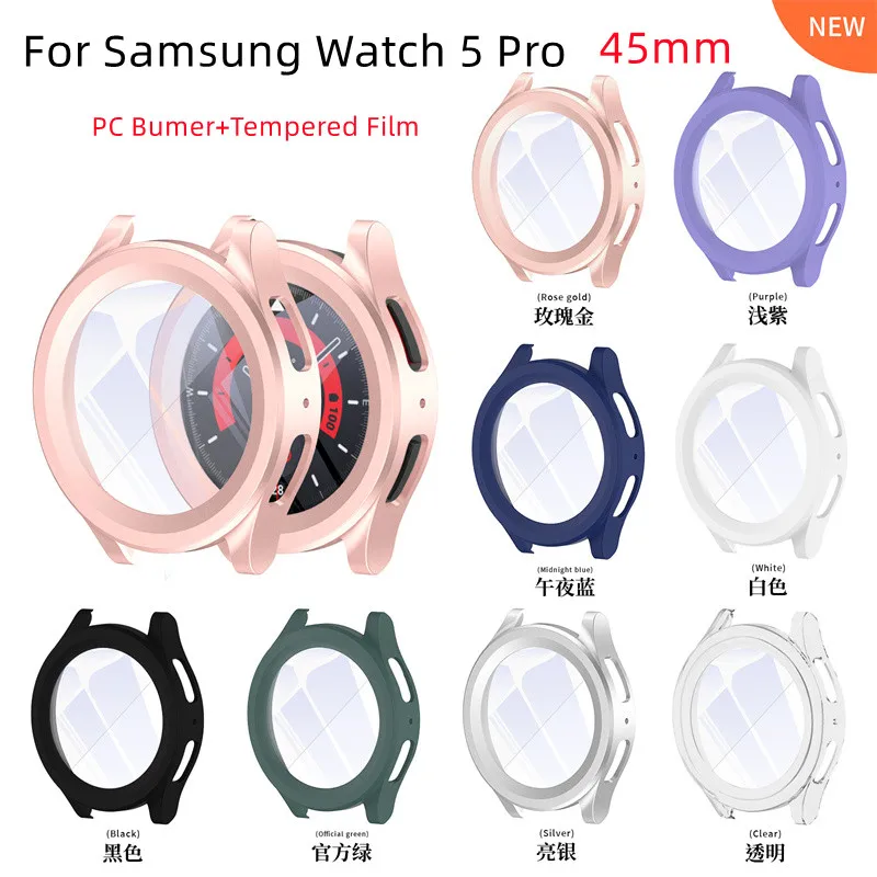 Smartwatch Accessories Shockproof  PC Screen Protector Smart Watch Cover Protective Case For Samsung Galaxy Watch 5 Pro