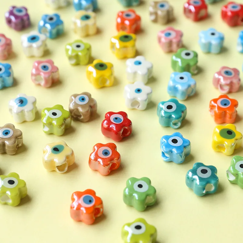Colored Hand-painted Ceramic Beaded Materials DIY Handmade Jewelry Cute Beads