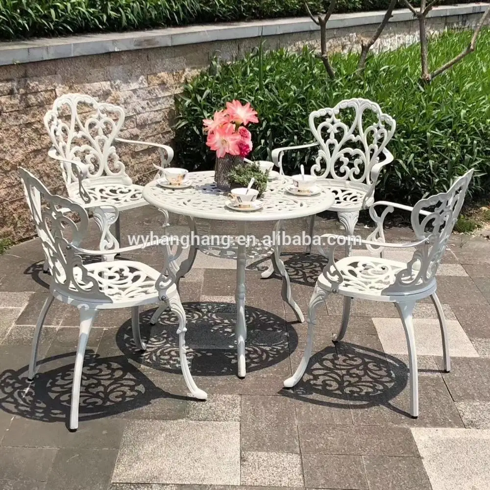 Cast Aluminum Patio Furniture Set Bistro bench outdoor garden chair