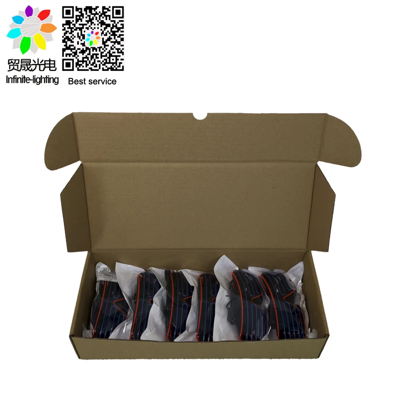 Light up El Wire Neon Rave Glasses Glow Flashing LED Sunglasses Costumes For Party, EDM, Halloween