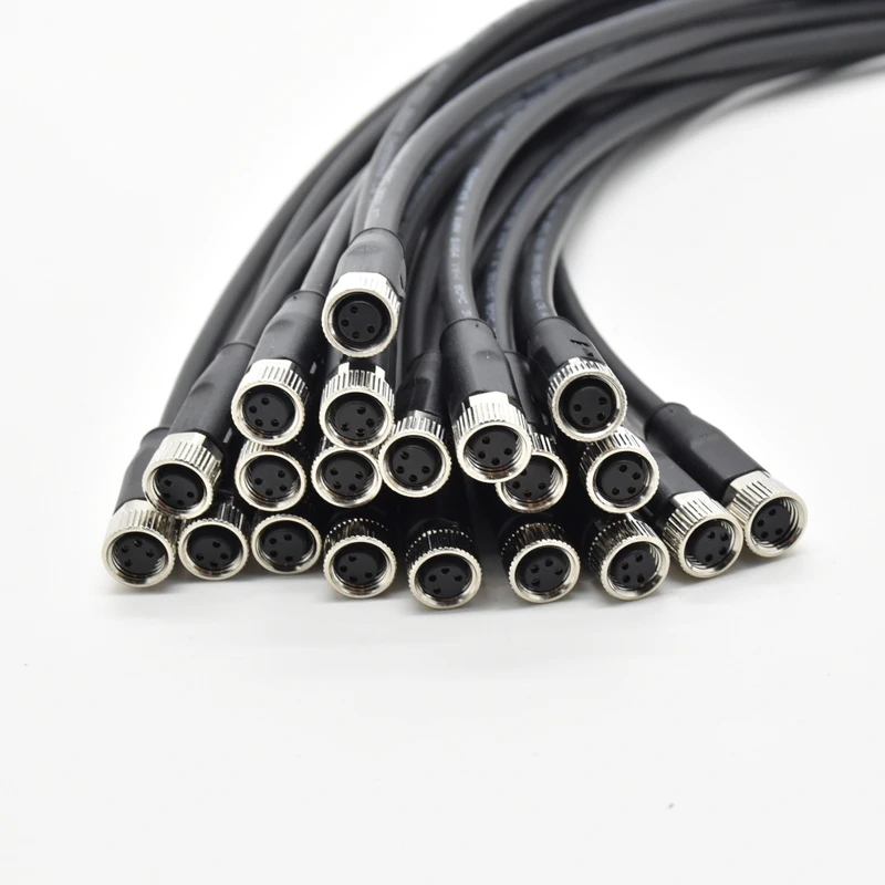 M8 Connector 4 Pin Waterproof Electrical Amphenol Sensor Cable Female Electronic Connector