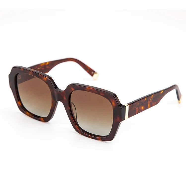 New Stylish customized wholesale Acetate eyewear fashion sun glasses deco UV400 polarized design oversize Female sunglasses