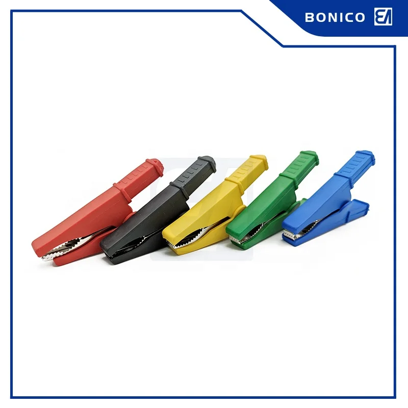 30A 75MM Brass With Nickel Plated Plastic Cover Four Color Test Battery Clip