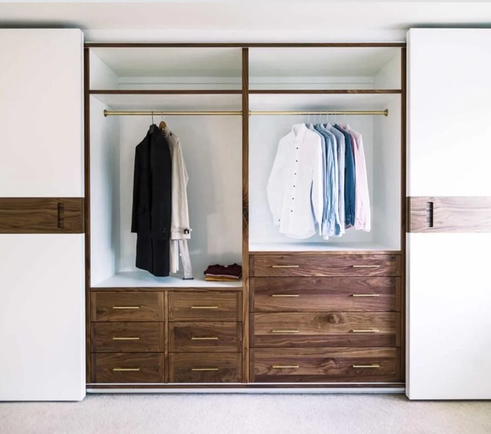 
Custom design walnut 4 door sliding wardrobe 