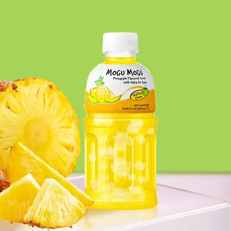 Exotic drinks Thailand MoguMogu Juice Coconut Pulp Drink Peach Grape Flavor Soft Drink  Bottled Water