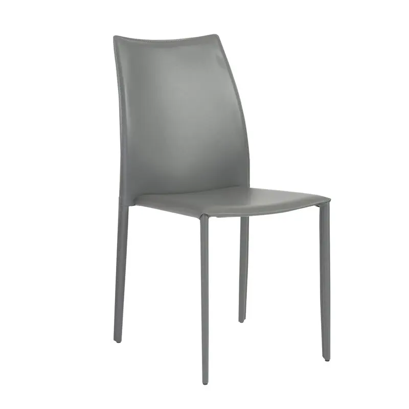 Hot Seller Upholstered Stacking Faux Leather Dining Chairs With Metal Legs