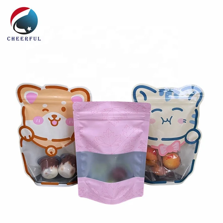 Custom Printed Smell Proof Clear Mylar Holographic Bag Zip Lock Unique Shaped Dried Mushroom Packaging Bags With Window