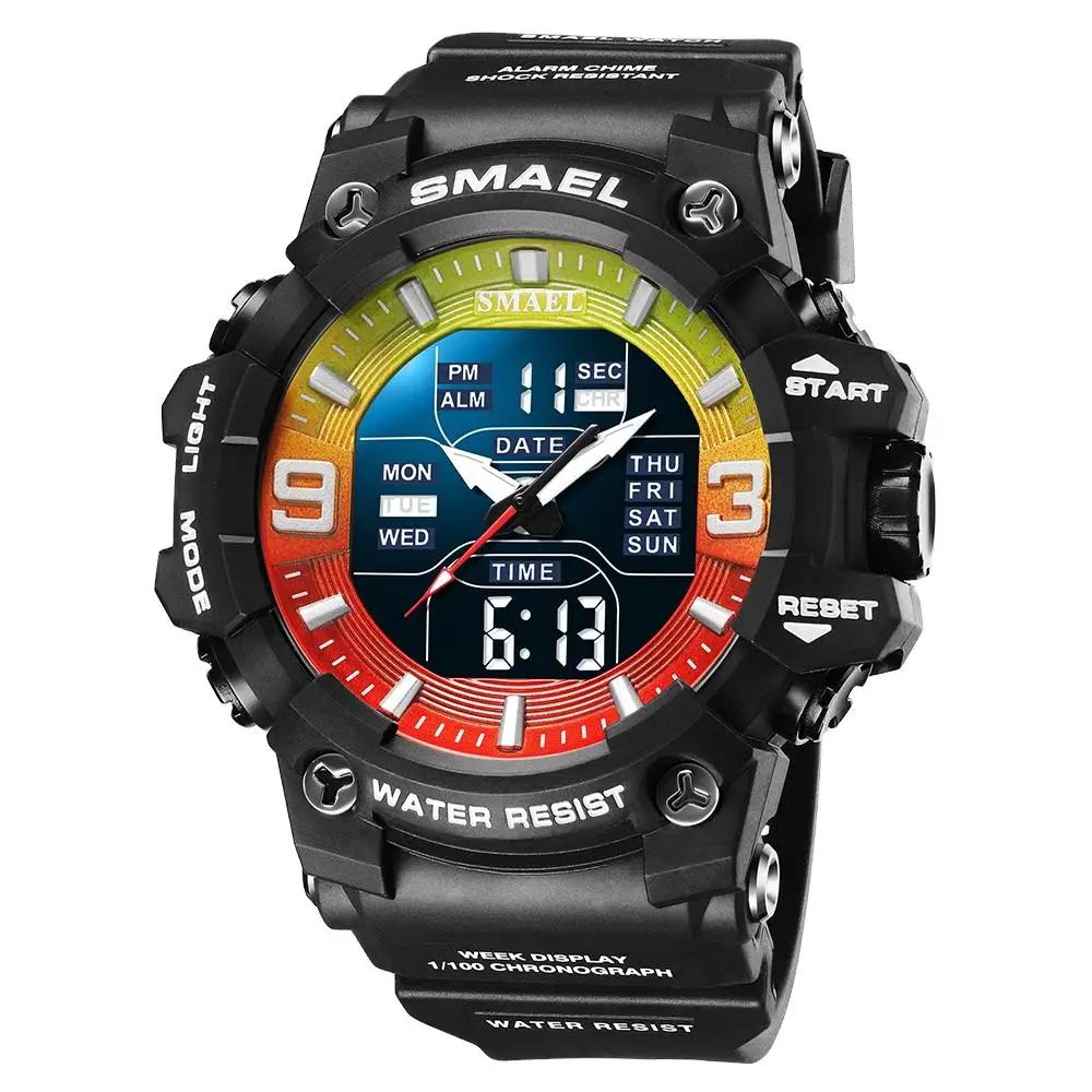 Dual Time Digital Watch for Men Smartwatch Fashion Sport Watches Waterproof Chronograph Electronic Wristwatch Auto Date 8049