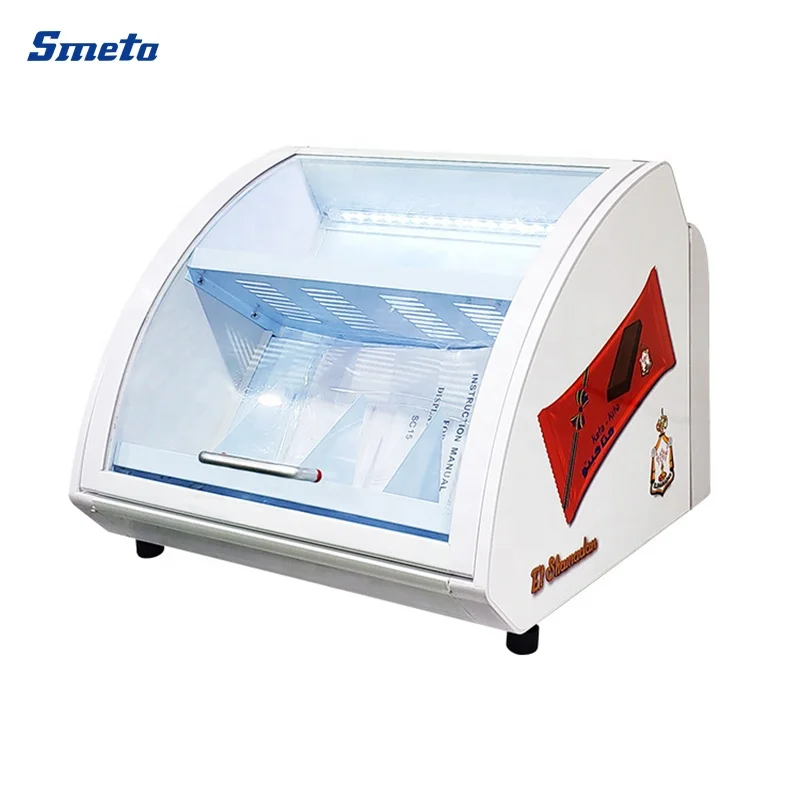 Smeta 15L Glass Door Table Top Chocolate Sugar Display Chiller Showcase