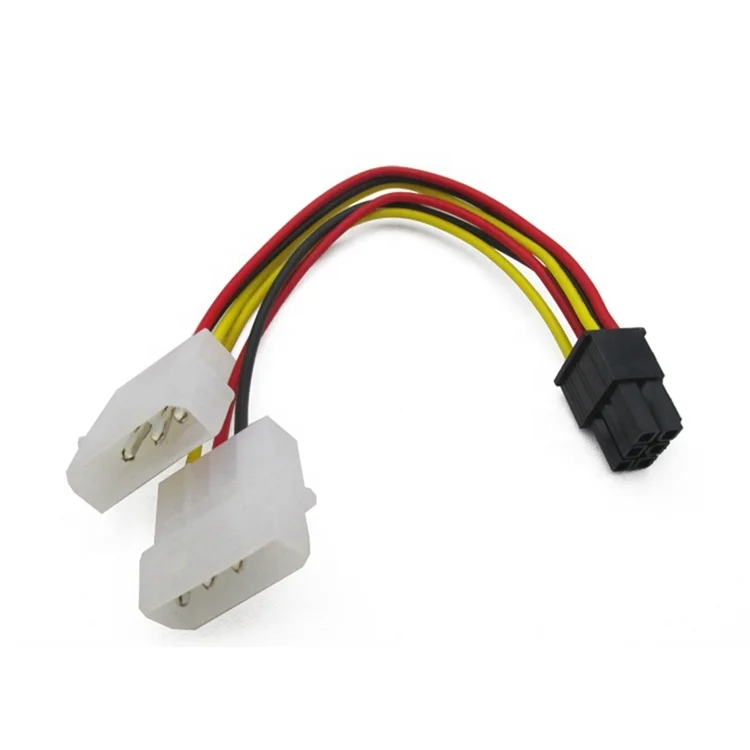 4p to 6p Power Cable Graphics Video Card 4 Pin Molex to 6 Pin PCI-Express PCIE Power Supply Cable Cord