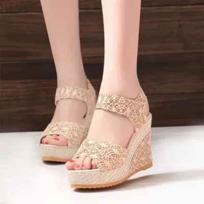 HLS022 casual ladies high quality fashion koreannew sexy dress shoe high heels sandal fancy wedges shoes