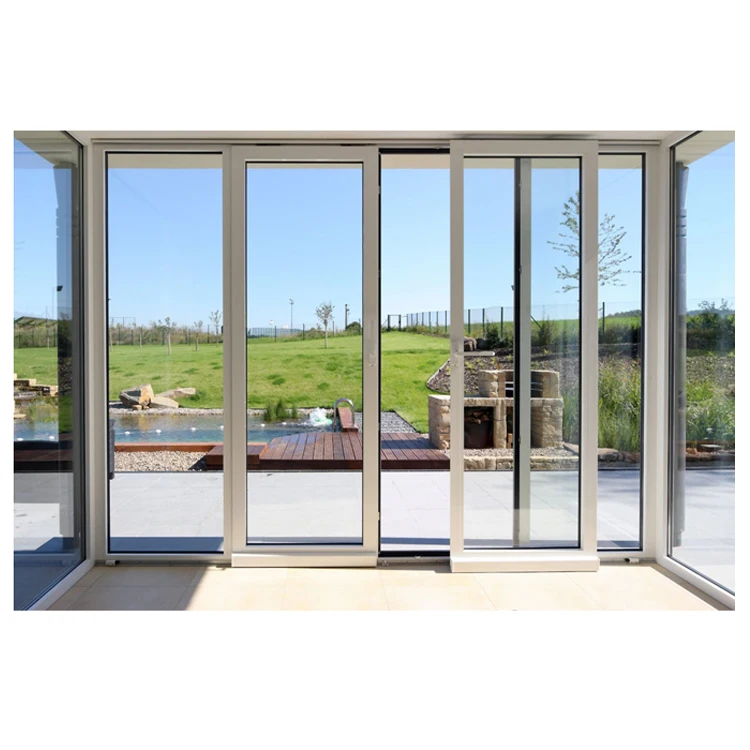 
2021 customized heavy duty hanging system and ground tracks aluminum sliding door 