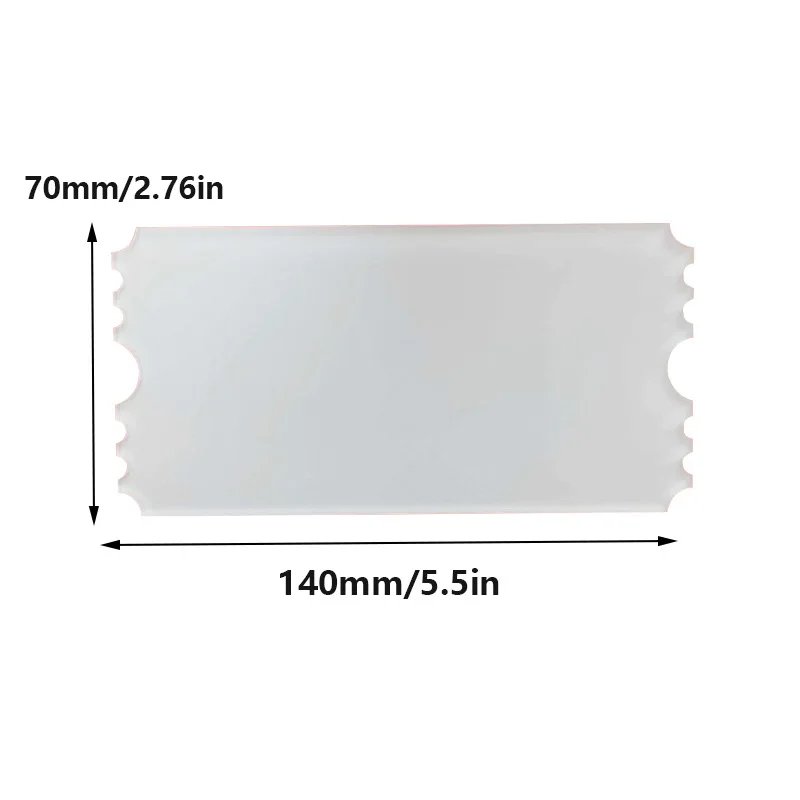 Custom Acrylic Sublimation Blank Concert Tickets Creative Gifts 3mm Single Side Heat Transfer Blank Ticket for DIY Crafting