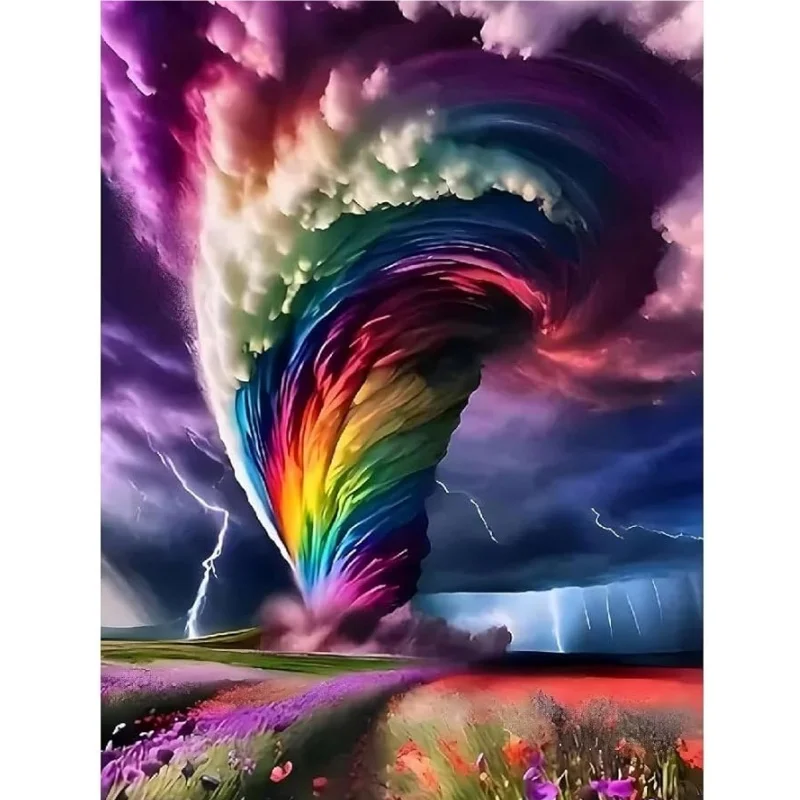 Tornado Full Drill Embroidery Cross Stitch Crystal Rhinestone Paintings Pictures Arts Wall Decor Painting Dots Kits