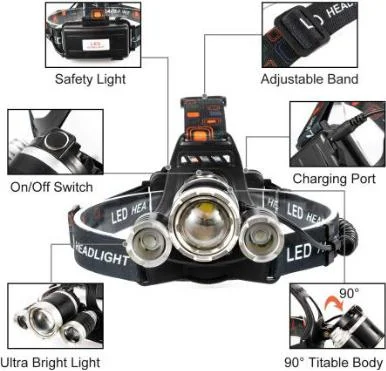 Factory Directly Sale New Arrival Recharging Outdour Led Headlamp