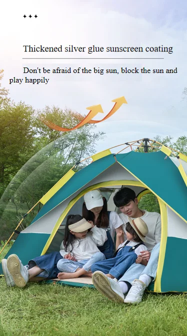 Camping Tent Waterproof Family Dome Tent for Advanced Venting Design, Fit Camp Backpacking Hiking Outdoor, Dark Green