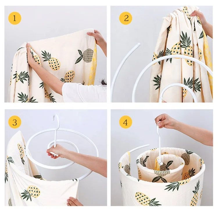 No Sliding Antirust Steel Metal Garment Clothes Quilt Rotating Spiral Clothes Hanger Bed Sheet Towel Rack