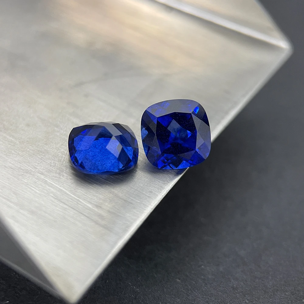 Lab Grown Sapphire wholesales Synthetic Created Sapphire Cushion Cut Loose Gemstones For Jewelry Making