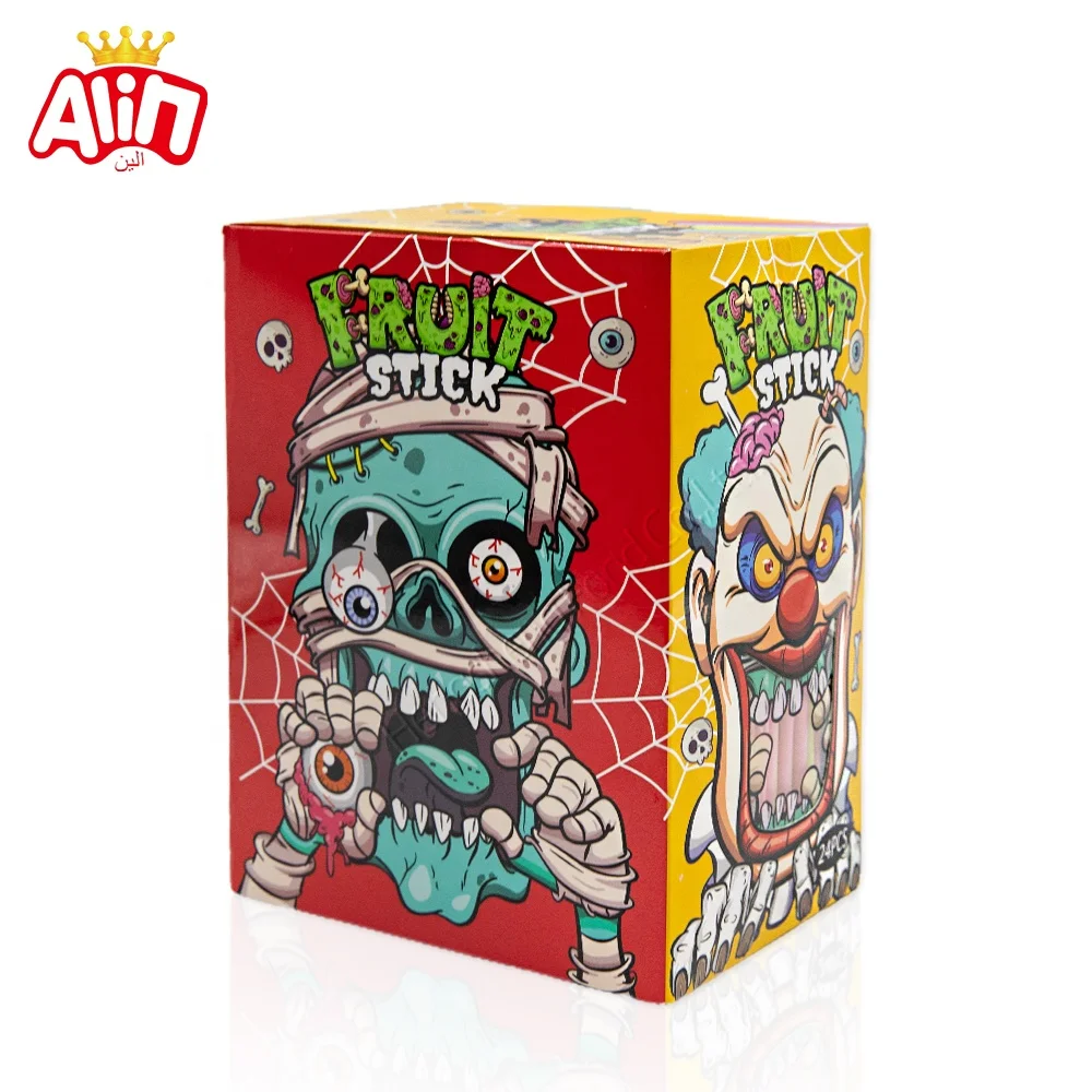 creepy crazy candies funny kids candies packaging Devil thriller pattern fruit flavors cc stick