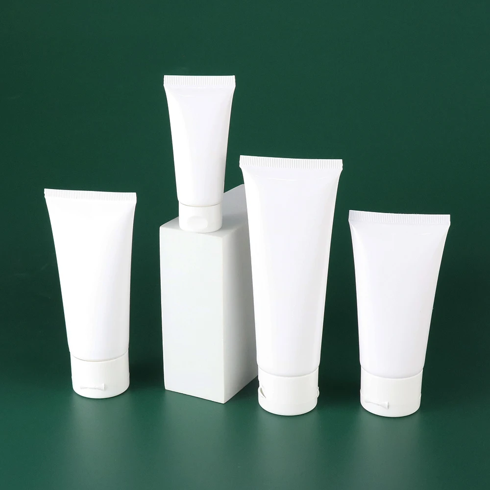 empty 100ml white plastic tube face wash cream soft tubes packaging for cosmetics
