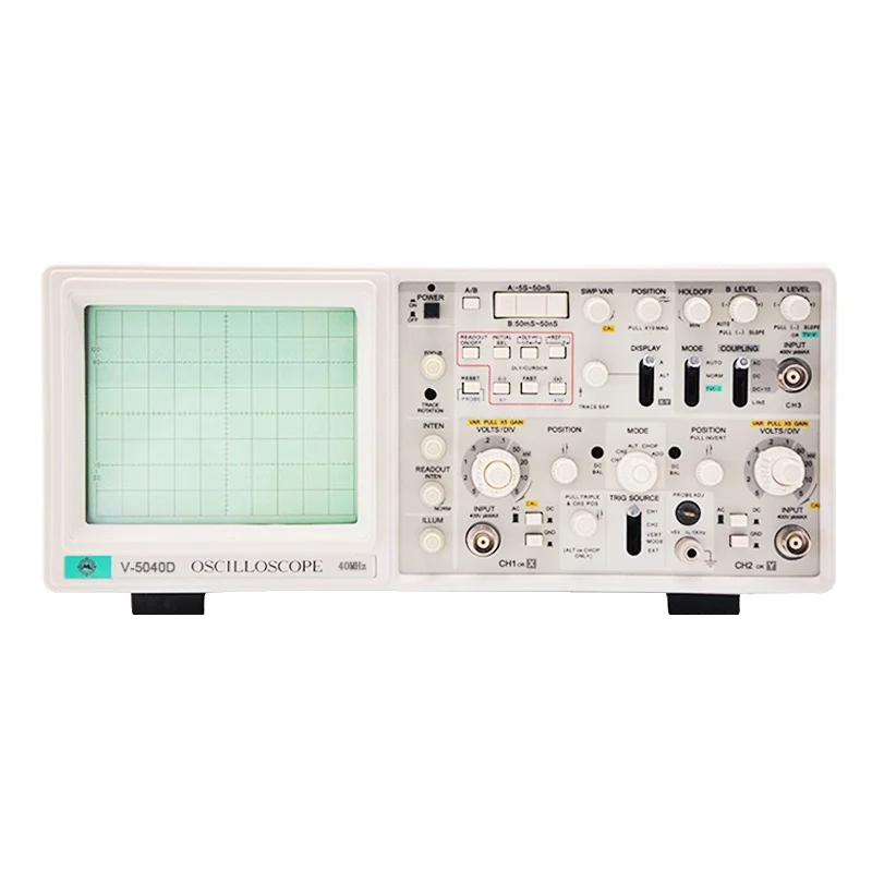 
analog Oscilloscopes MCH V 5060D 60MHz Oscilloscope is used in all kinds of Electronic Products Testing 3 Channel 6 Tracing 