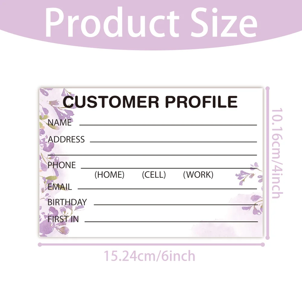 Wholesale Purple Customer Information Card Small Business Data Client Cards Client Contact Profile Record Cards
