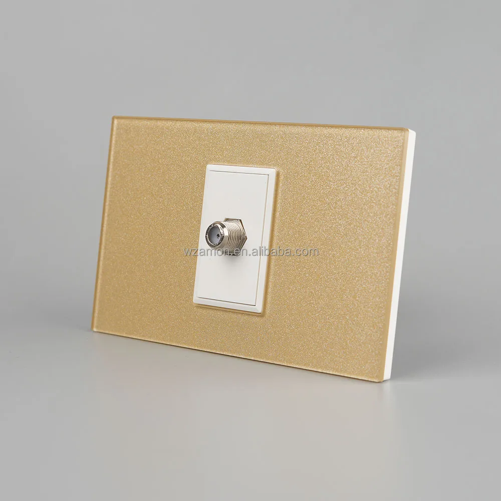 1 Hole Outlet Multi-color Can Be Customized Acrylic Panel Electrical TV Wall Socket