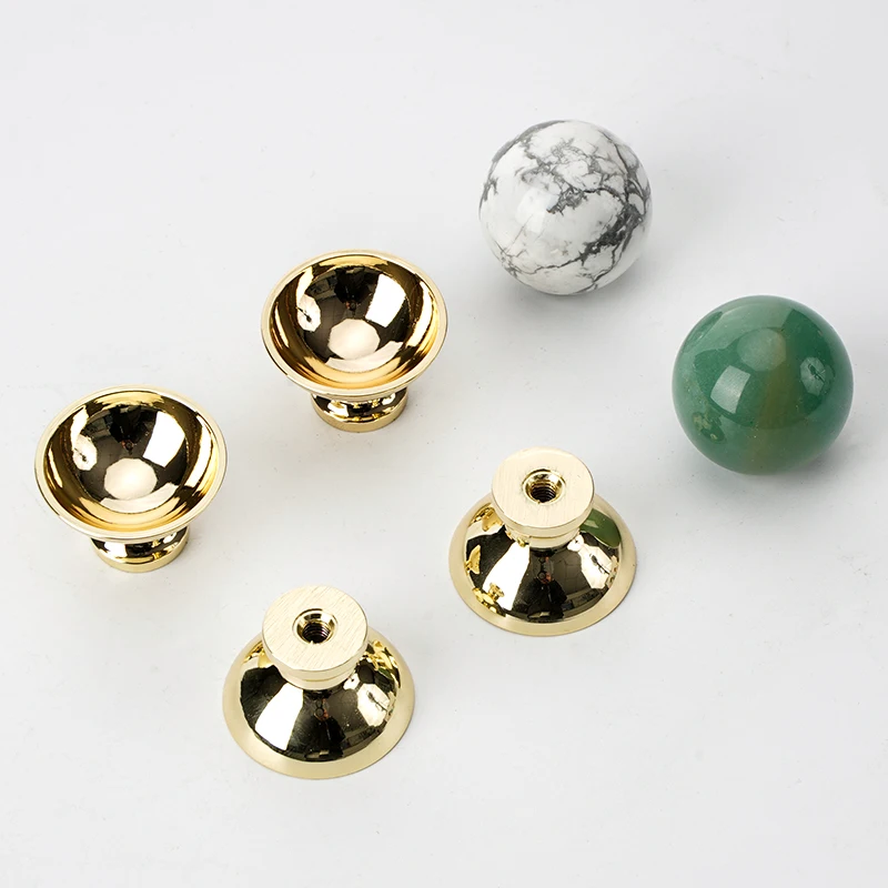 Round Cabinet Drawer Hardware Knob Pull Knobs Stone Ball Crystal New Modern Natural 25mm Knobs