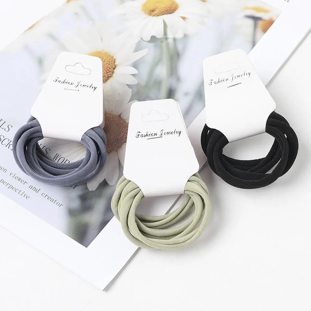 6pcs/set Simple seamless scrunchie Fashion high stretch elastic band scrunchie cute girly pink hair accessories