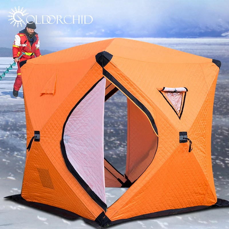 Pop up Custom Outdoor Sauna Tent Room Portable Square Hiking Insulated Camping Ice Cube Winter Fishing Tent Winter Hot Tent