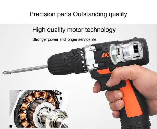 Electric Screwdriver Drill with Li-ion Baterry Cordless Power Drill Kit Tools High Quality Electric Drill Machine