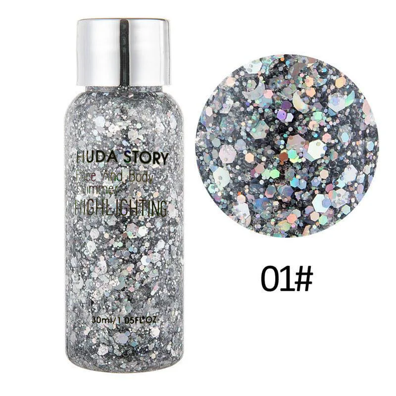 Factory Hot Sale Glitter Face Body Gel Powder Eyeshadow Lips Nails Hair Makeup Color Cosmetics Body Glitter Primer Gel
