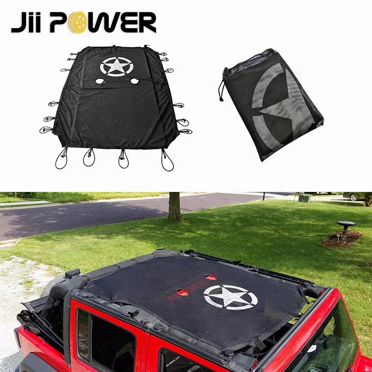 JP16 ODM Top Sun Shade Net Cover Durable Mesh Sunshade for Wrangler JK JL