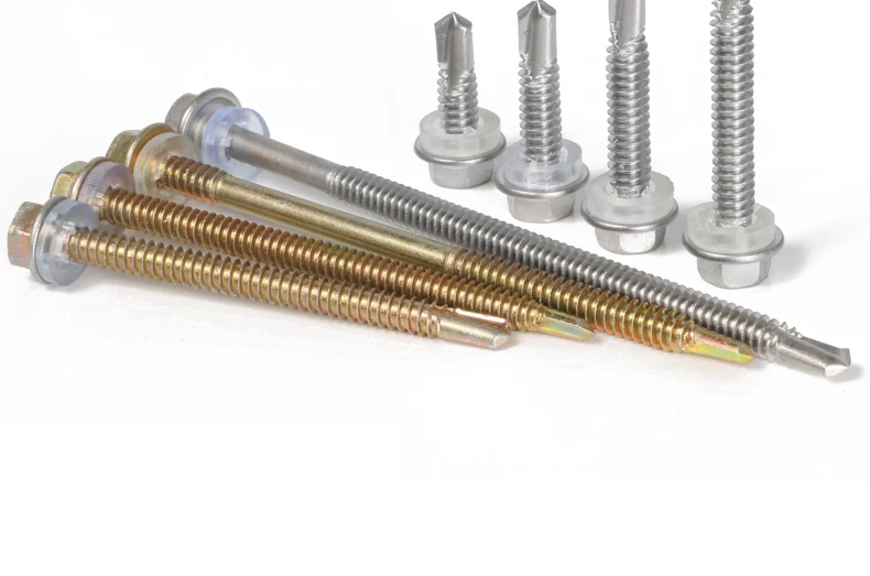 NS carbon steel galvanized outer hexagon self-tapping wood screws GB DIN571 hexagon head screws bolts Wooden case green blue