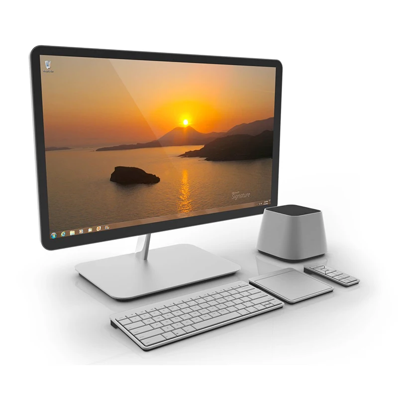 LED High Quality Built-In Battery Desktop Monoblock Gaming Computer All in One PC Barebone with Webcam Business