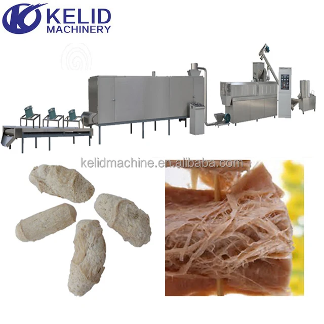Soya Protein Chunks Nuggets Fiber Tvp Extruder Making Processing Machine