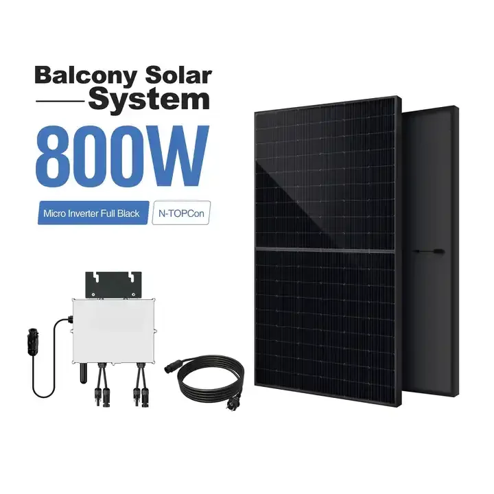 Full Black 1000W 800W Glass Mono Solar Panel Pv System for Power Plant