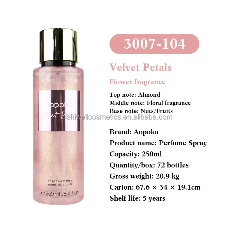 250ML Secret Body Splash Sets Wholesale Natural Vv love Body Fragrance Mist Spray Perfume for Woman