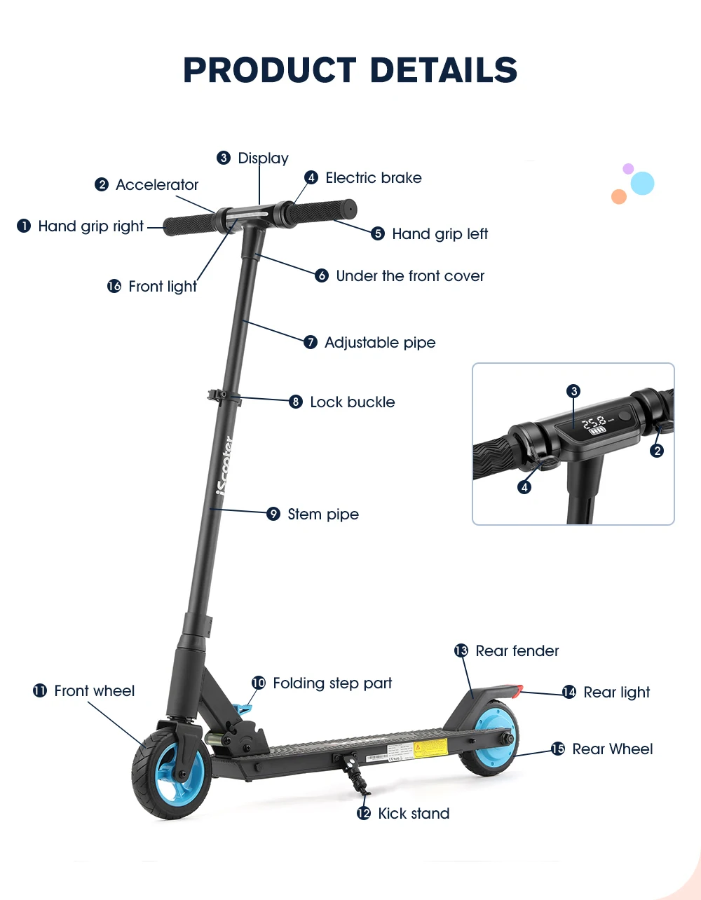  В Европе склад iScooter X5pro 250 Вт мини детский Электрический Скутер Складной электрический скутер способный преодолевать Броды для