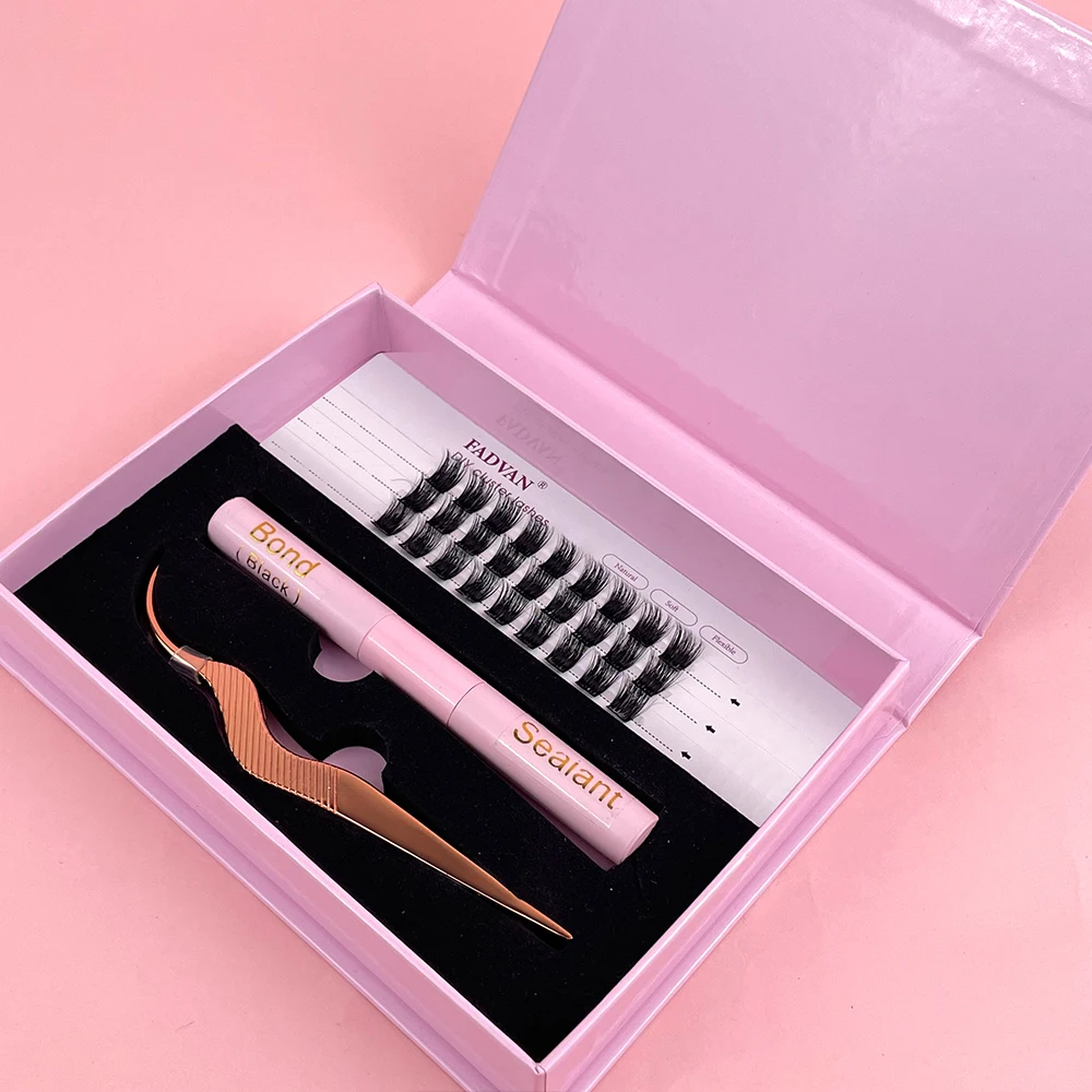 Handmade Natural 20D 30D 40D Faux Mink Diy Eyelash Extension Diy Clusters Lashes Self Grafting Eyelash Extension