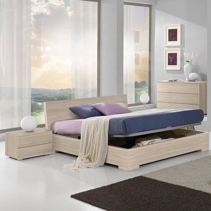 NOVA MCAA015 Wood Double Bed Modern Bedroom Furniture Beds Sets with Gas Lift Storage