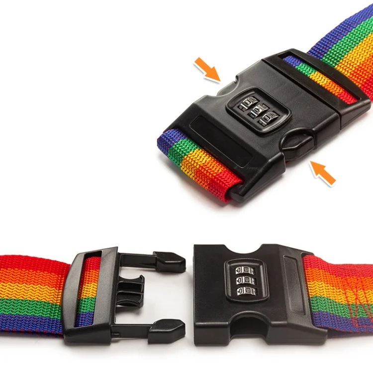 Heavy duty adjustable suitcase belt travel luggage strap with combination lock