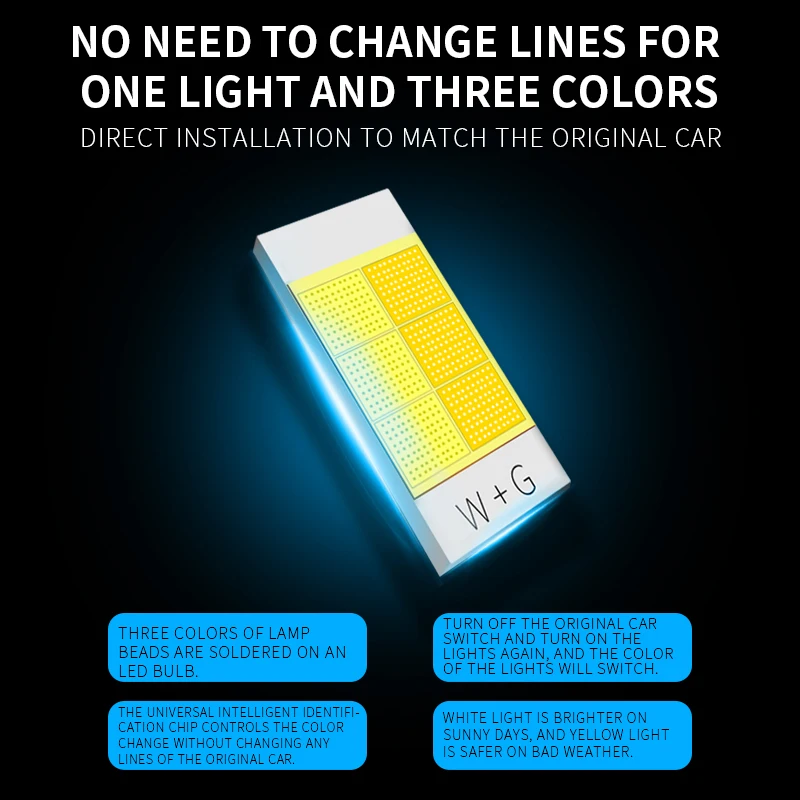 
M5 75W three color temperature two color automobile LED headlamp fog lamp refitting super bright far and low light bulb h1h4h7h1 